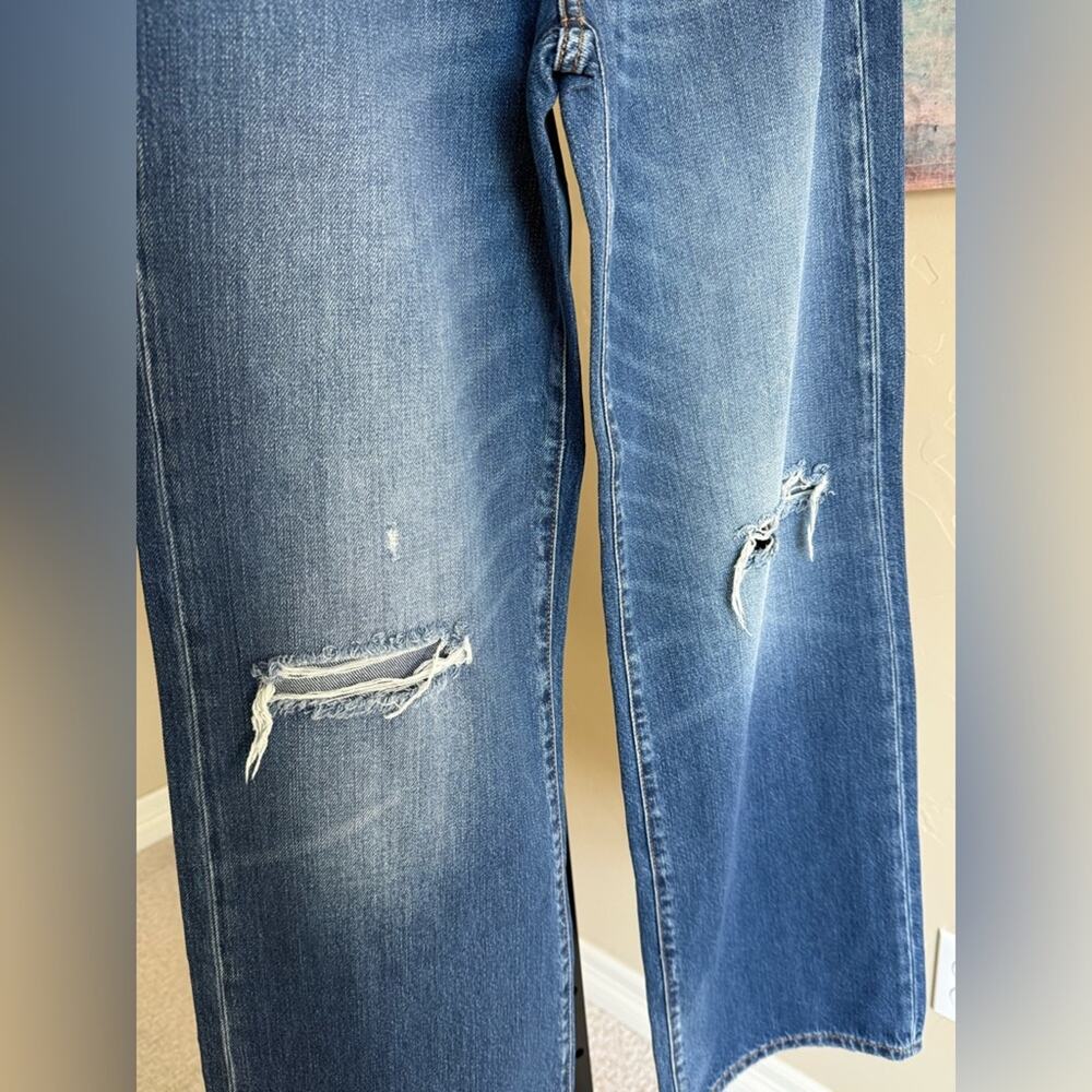 7 For All Mankind Kate Modern Straight Distressed Jeans Women’s 27 Slate NWT - Picture 5 of 11